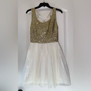 Gold and white dress